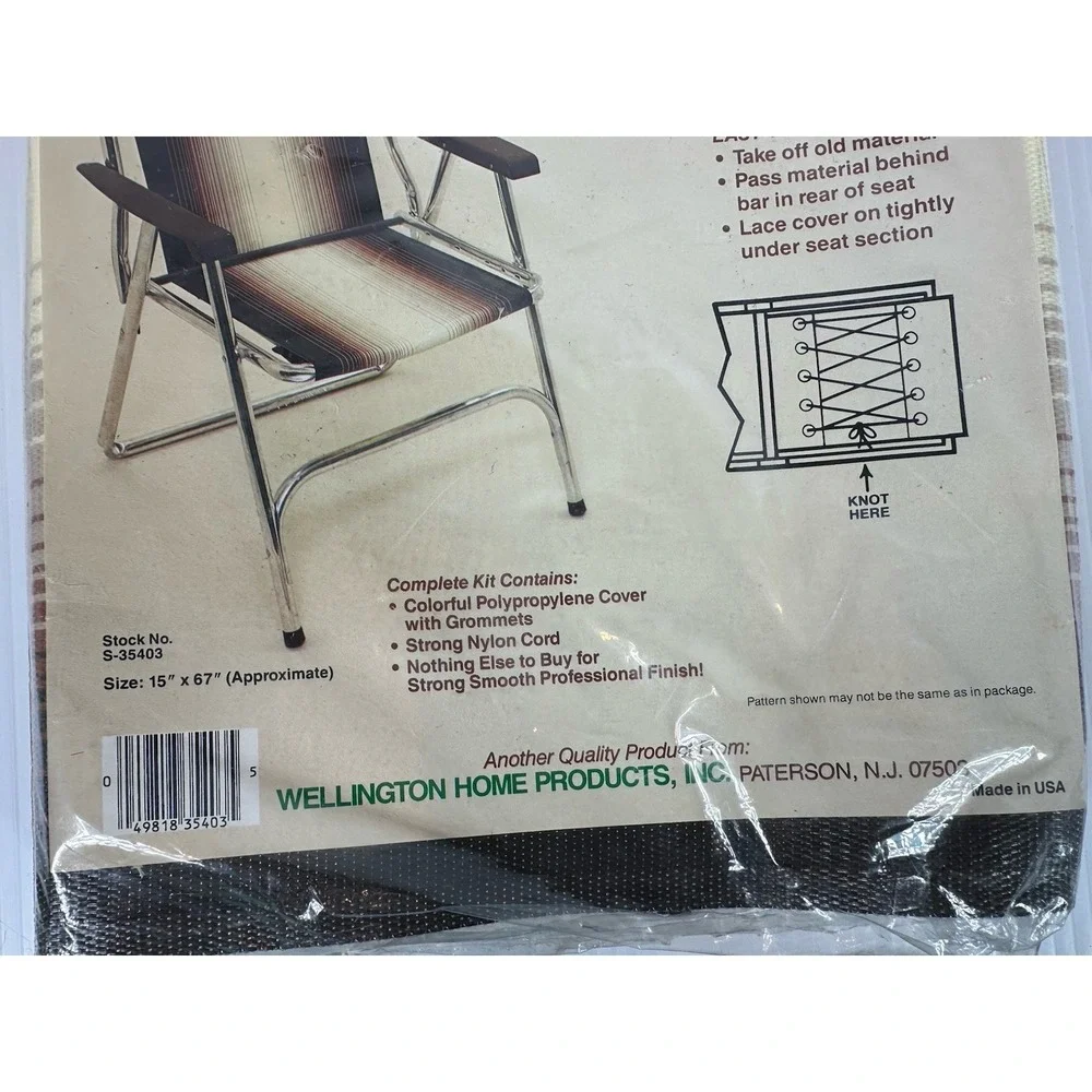 Vintage Super Quick Chair Renew Kit Approx 15 x 67  Replacement Brown Beige NOS